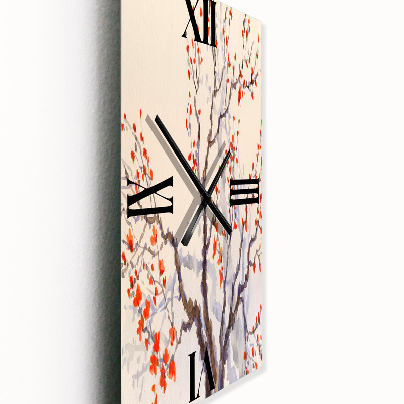 Horloge murale fleurs et bourgeons au printemps, Grand