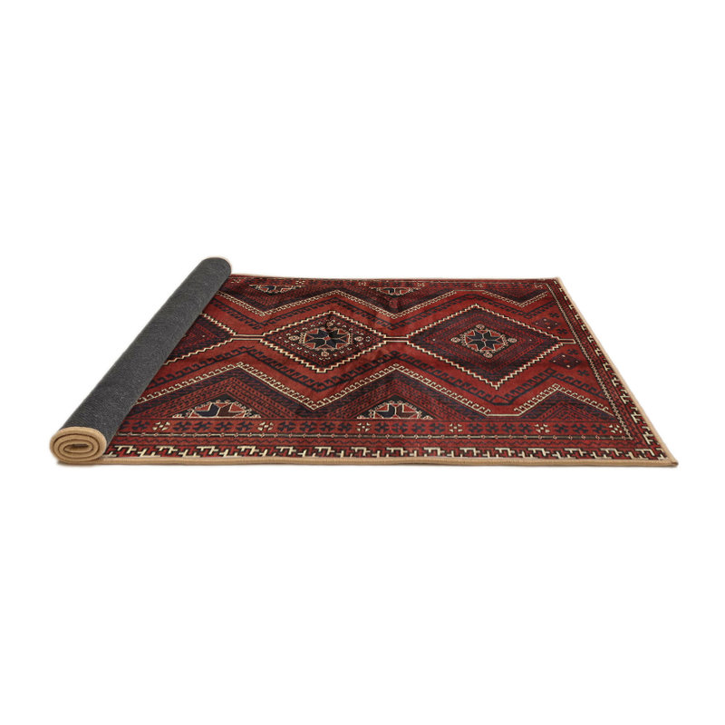 Tapis rouge / brun Southwestern, Rond 8 pi