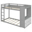 Lit superposé moderne Kairox avec tiroirs de rangement, rail suspendu, bande lumineuse, tablettes intégrées et double panneau perforé Kairox-126553962