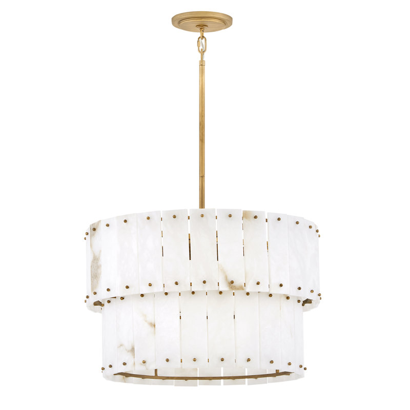 Simone 6 - Light Steel Dimmable Drum Chandelier