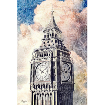 Distressed London 1 Piece Wrapped Canvas Painting
