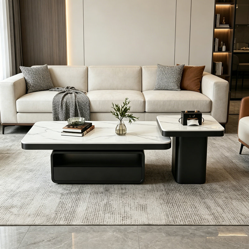 Osée, Blanc / Gris / Noir, H 16,53 po x L 51,18 po x l 27,55 po