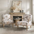 Amilio 27.75"W Farmhouse Floral Accent Chair with Solid Wood Frame