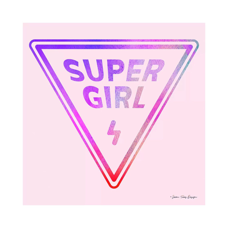 Super Girl - reproduction d'art textuel, H 37 po x l 37 po x P 1,5 po, Toile tendue, Pas de tapis