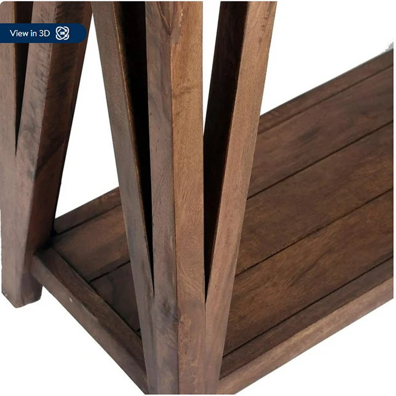 Modern Loft 56" Wood and Concrete-Coated Console Table with Storage