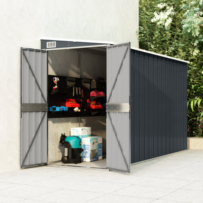 vidaXL Garden Shed (wood-like finish) Galvanized steel, metal Medium