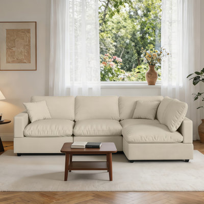 Canapé modulaire 4 places Comfy Cloud Couch for Living, Canapé modulaire rembourré modulaire à assise profonde convertible, Housses de coussin amovibles et lavables