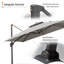 Parasol en porte-à-faux carré en tissu de 10 pi avec base contrepoids Kristy Kristy-1654155540