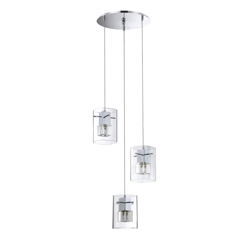 Suspension cylindrique en grappe 3 lumières Berges
