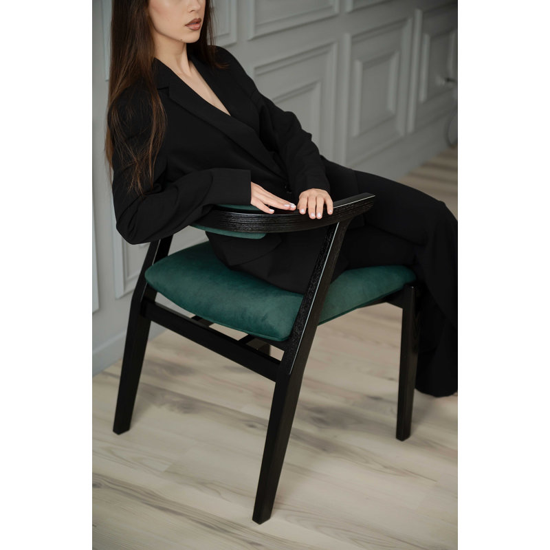 Ellis Dining Chair, Green, Black