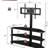 Black multi-functional TV cabinet with adjustable height and rotating 3 layers
