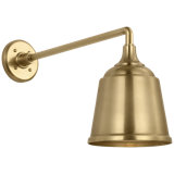 Thomas O'Brien, "Academy 17.5" Mack Barn Light in Hand-Rubbed Antique Brass with 12.5" Rockhouse Shade