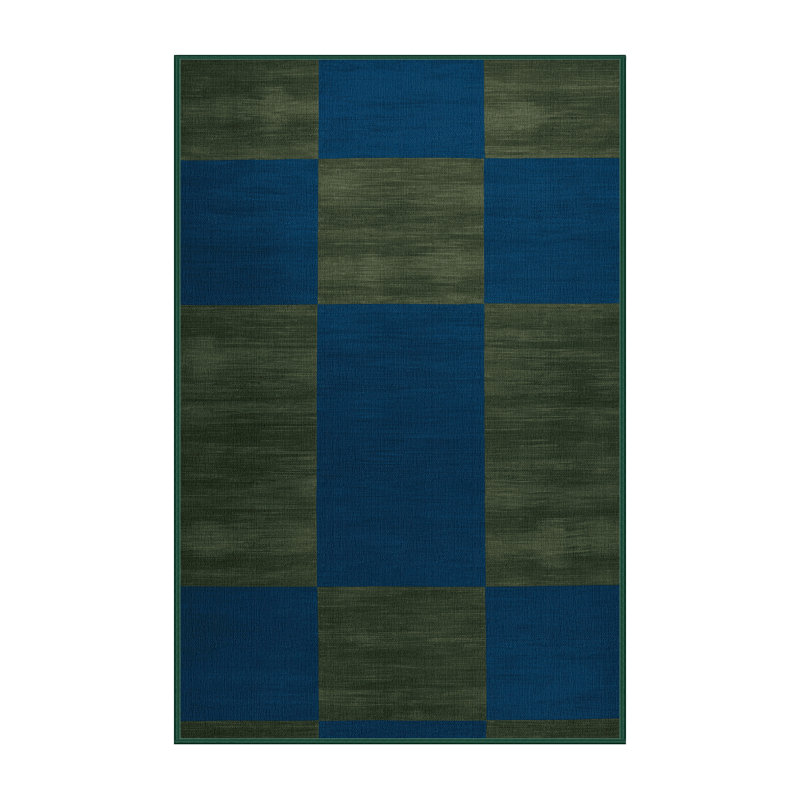 Tapis vert à carreaux lavable à la machine, Tapis de couloir 2 pi x 4 pi