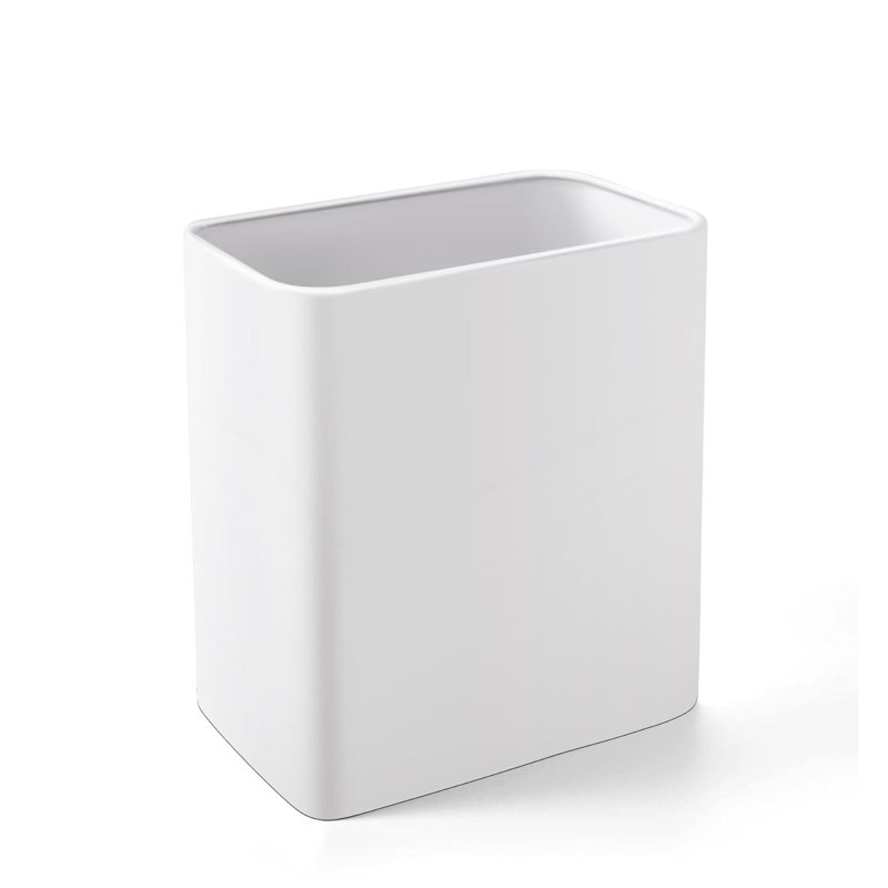 White Stainless Steel Slim 2.1 Gallon Trash Can