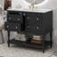 Améliorez le rangement de la salle de bain avec l'ensemble de meuble-lavabo 36 po et lavabo, lavabo en céramique encastré-687283495