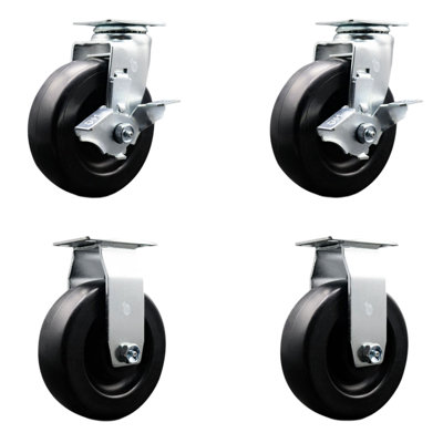 Ensemble de roulettes pour boîte à outils - Roulettes pivotantes en polyoléfine de 6 pouces - SCC