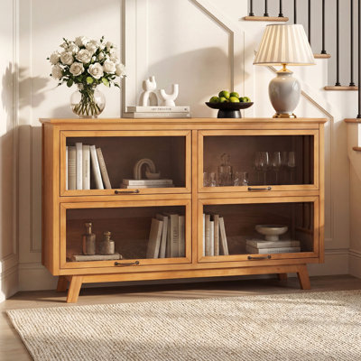 Modern Storage Cabinet with 4 Doors,Display Cabinet