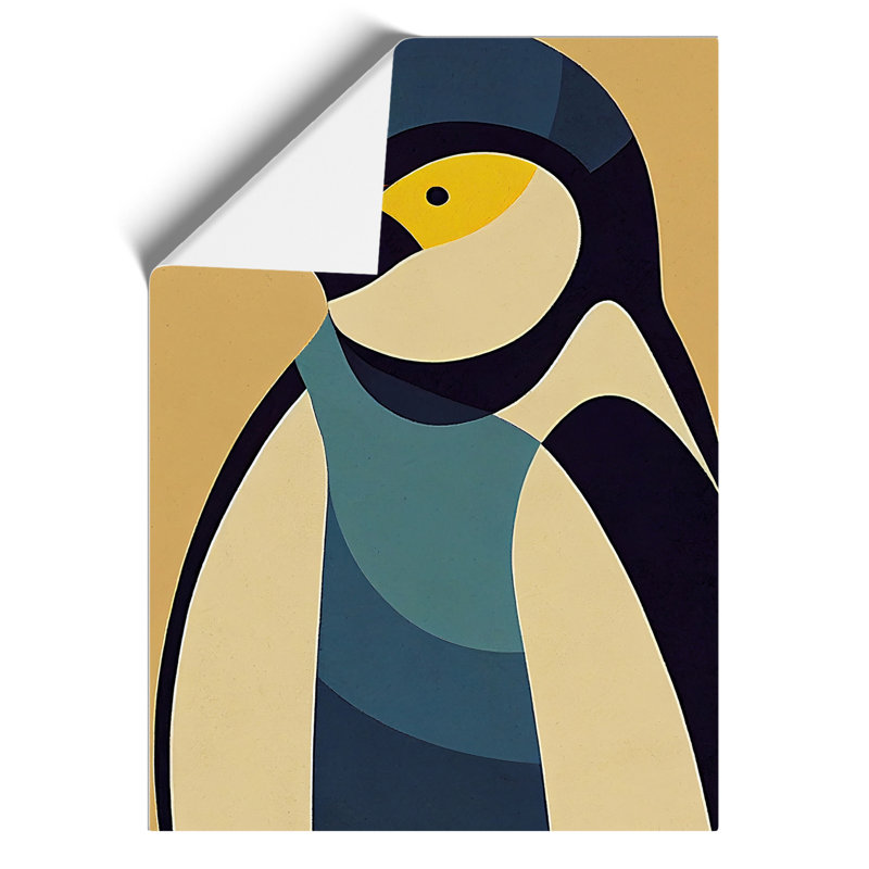 Penguin In Abstract No.1 - Wall Art, Paper, 29.7cm H x 21cm W, No Matte