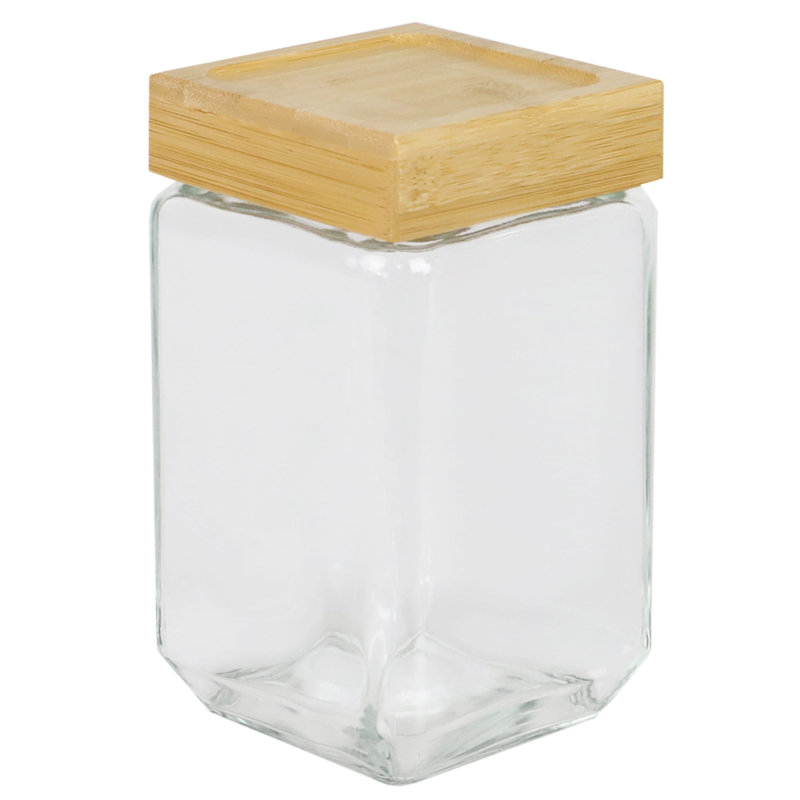 Bamboo Jar, 7.75" H x 4.25" W x 4.25" D