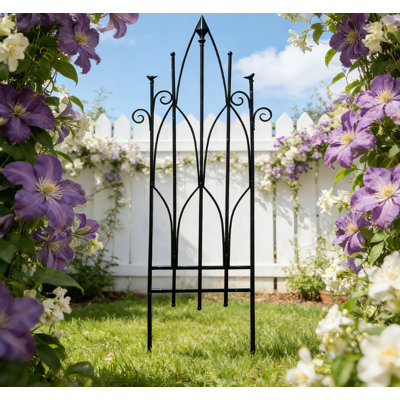 Clôture de jardin en fer vert 67,7 "H, paquet de 2 panneaux de bordure décoratifs pour chemin