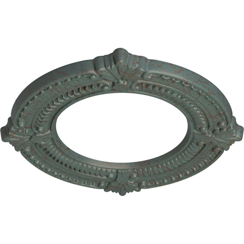 Médaillon de plafond H 11,125 po x l 11,125 po x P 0,625 po Benson, Craquelure tourbillon de nuage