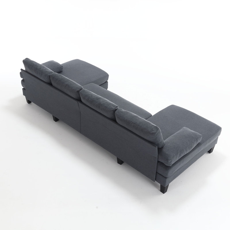 Canapé modulaire 3 pièces rembourré, Polyester gris foncé