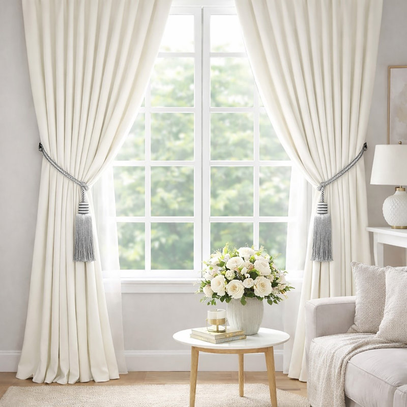 Embrasses de rideaux décoratives avec pampille, Gris