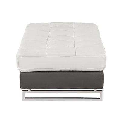 Canapé modulaire en cuir véritable gris avec structure en bois massif et pieds élégants, expérience spacieuse
