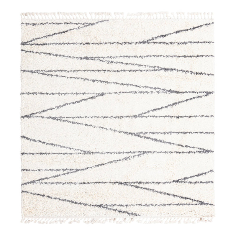 Abrahams Striped Indoor Rug, Square 7'10"