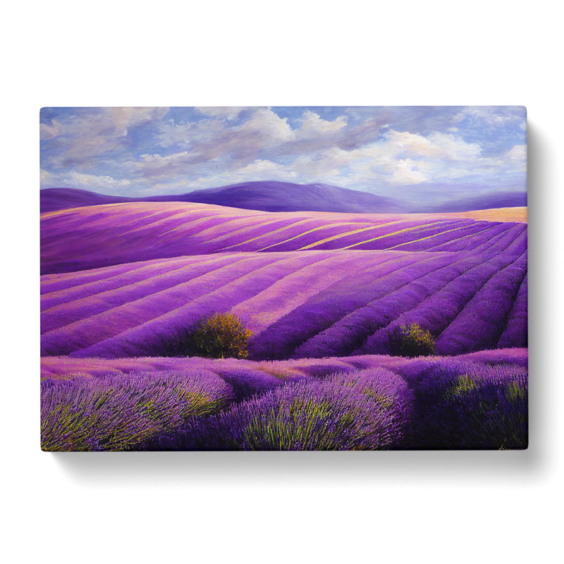 Brave Lavender Flower Field - Wrapped Canvas Painting, 40cm H x 60cm W x 3cm D