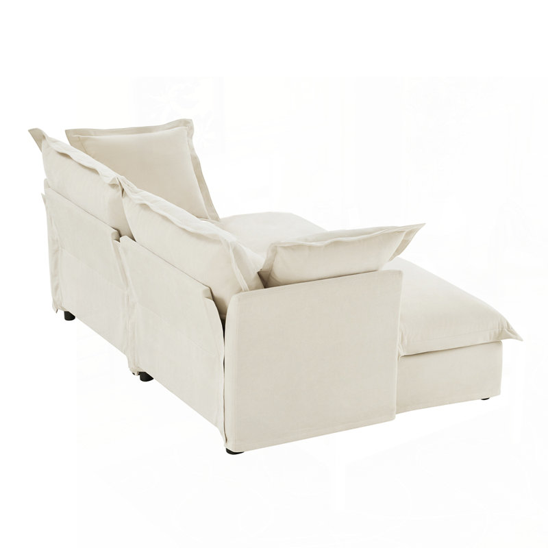 Luxueux canapé en chenille avec plusieurs configurations pour le salon, Crème, crème
