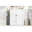 Meuble-lavabo de salle de bain avec lavabo en céramique, armoire de rangement autoportante moderne avec poignées, portes à fermeture douce-115688285