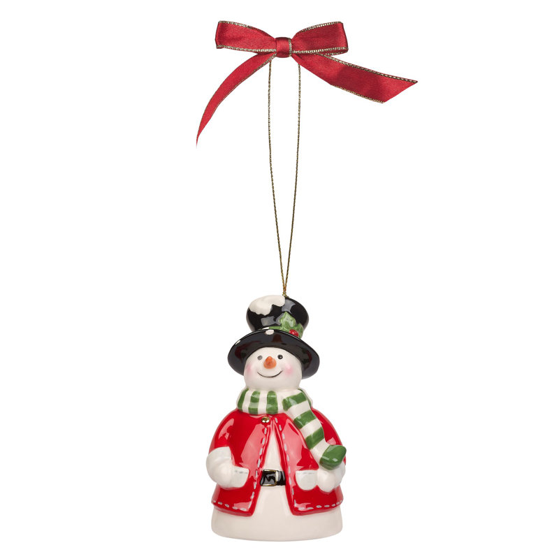 Ornement en forme de cloche de bonhomme de neige Spode