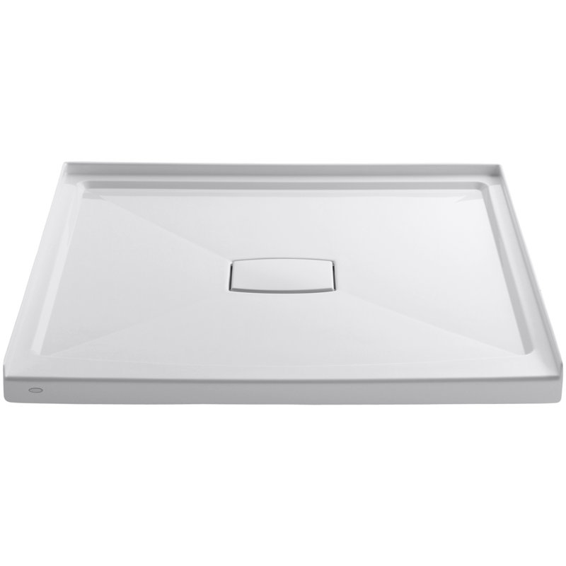 Base de douche 48 po x 48 po à simple seuil et drain amovible Archer, Blanc