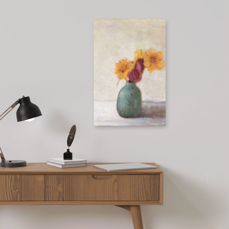 Warm Blooms Still Life Elegant Modern Peaceful Flower Wall Art Print 1 Piece Wrapped Canvas Wall Art, 45.72cm H x 30.48cm W