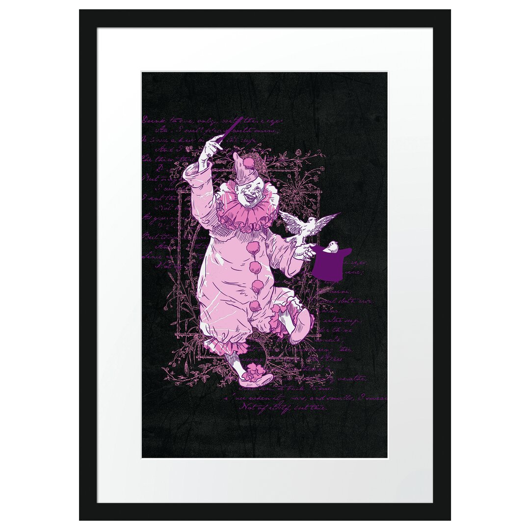 Gerahmtes Poster Clown Black