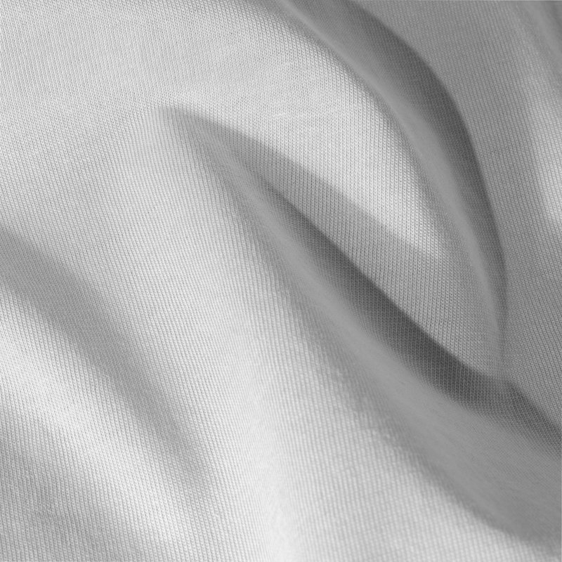 Organic 100% Cotton Jersey Knit Fitted Sheet, Twin XL Fitted Sheet, Cloud Gray