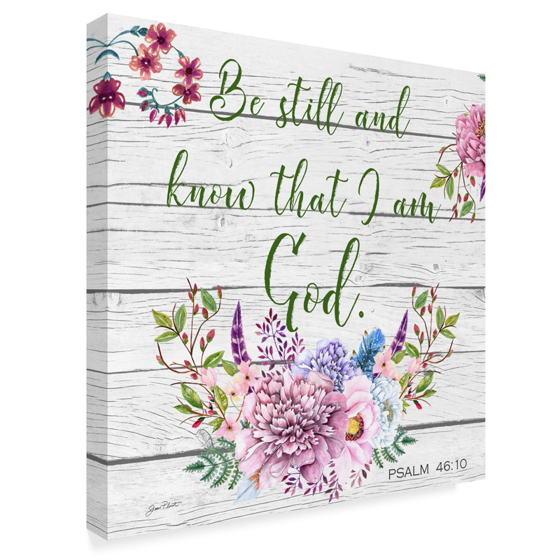 Large Floral Typography Canvas Art with Bible Verse