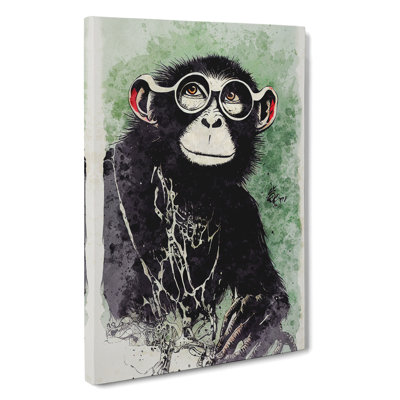 Watercolour Monkey No.2 - Wrapped Canvas