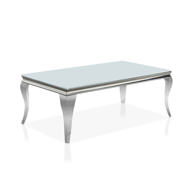 Mehseti Glass Top Single Coffee Table, White