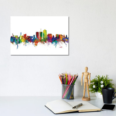 Tucson, Arizona Skyline by Michael Tompsett - 1 Piece Wrapped Canvas Wall Art