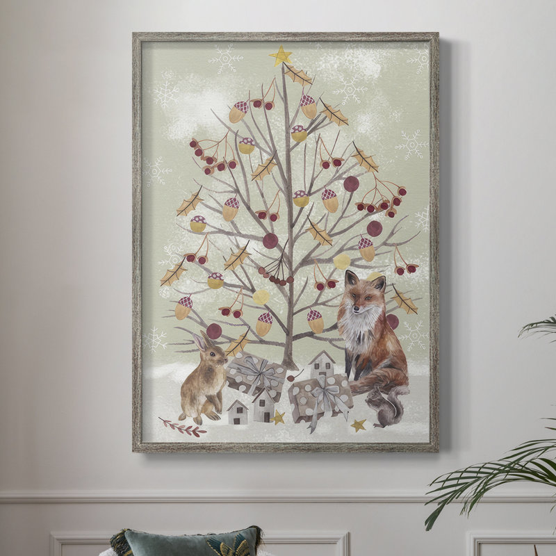 Collection Christmas Time, reproduction encadrée B - bois massif, H 15 po x l 12 po