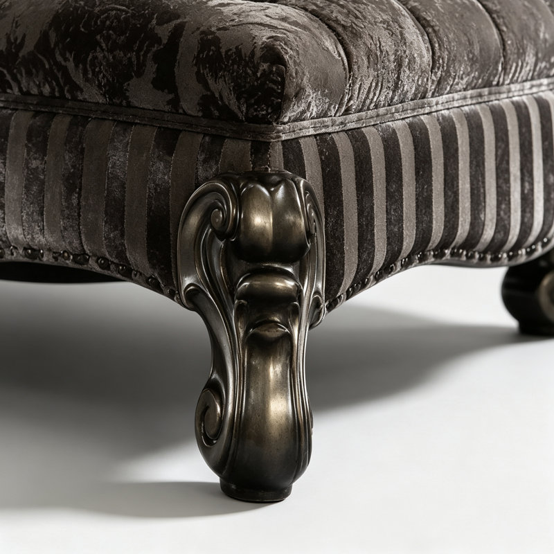 Banc capitonné en tissu