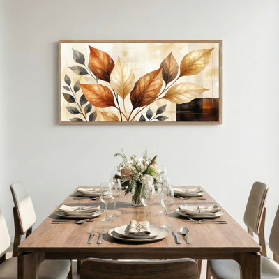Tableau encadré sur toile « Feuilles d'automne », 122 x 61 cm (48 x 24 pouces), 1 pièce