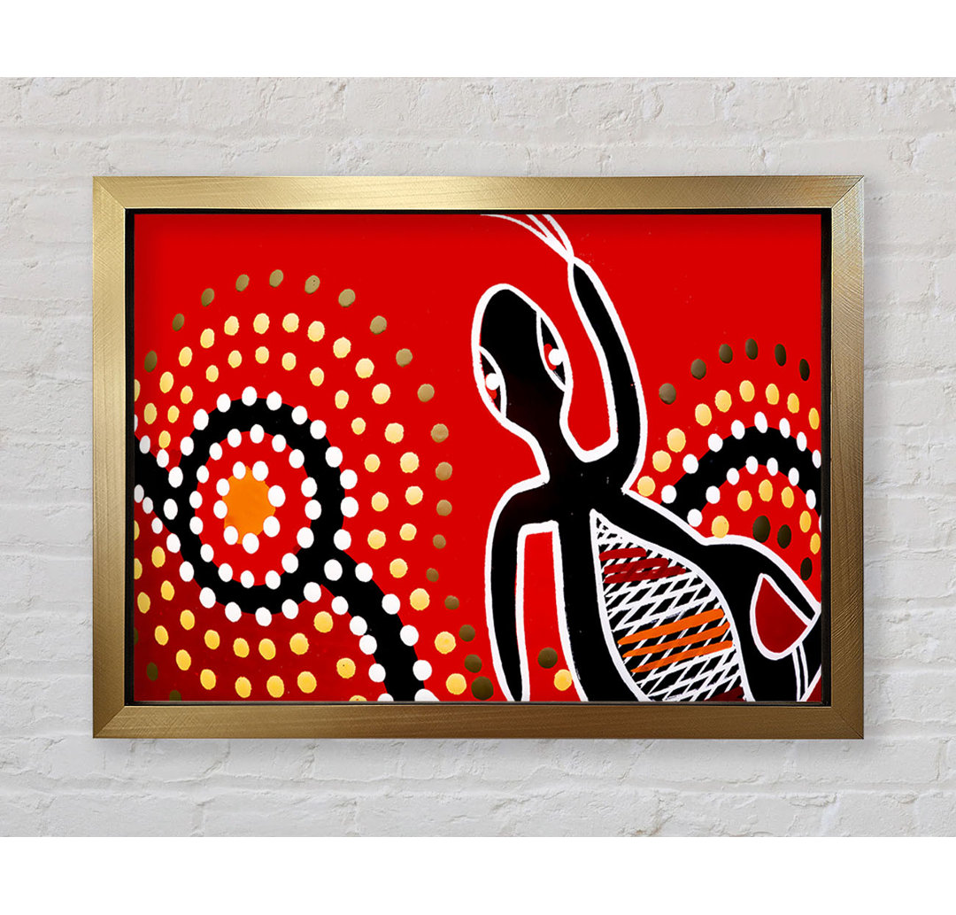 Aborigine Roter Gecko Sonne - Druck