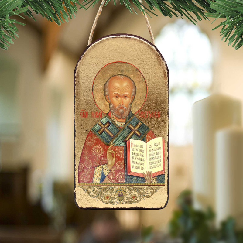 Ornement en bois d'inspiration Saint-Nicolas