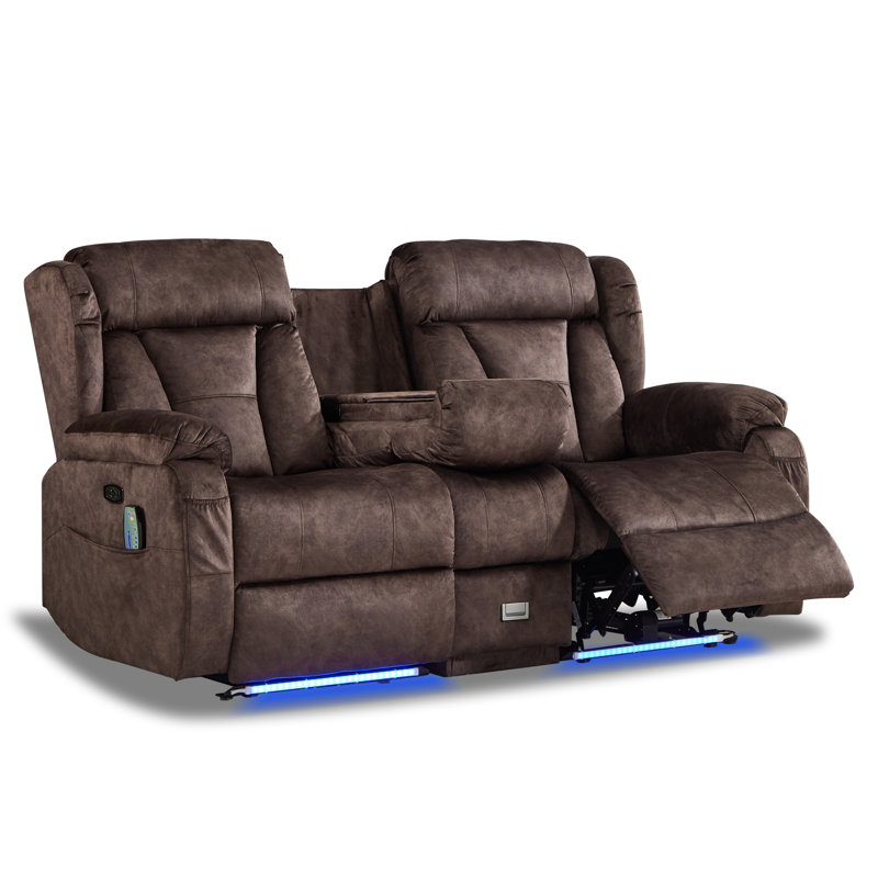 Causeuse inclinable électrique avec massage pour petits espaces Zero Wall Hugger, 2 places avec console