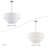 5 Light Bronze Medium Pendant Chandelier With Hand Crafted Off-White Fabric Hardback Shades-159222201-159222200