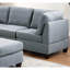 Salon modulaire moderne en L gris avec et chaises 6 et sans accoudoirs