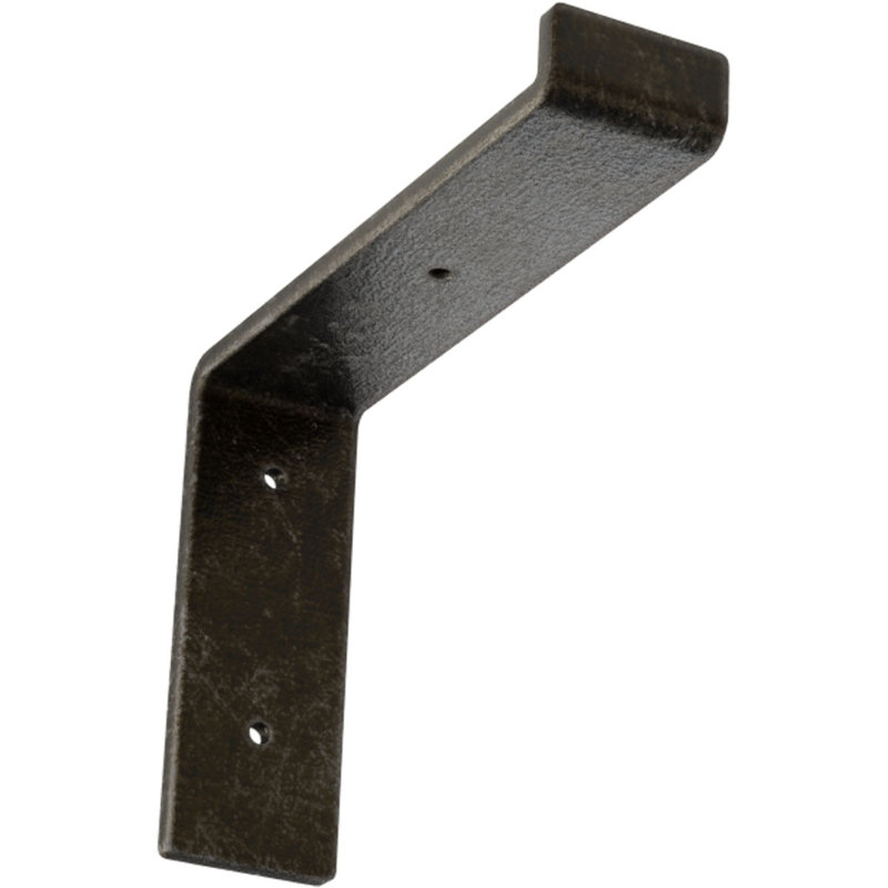 Support de tablette en acier, H 6 po x l 2 po x P 8 po, Argenté antique chaleureux